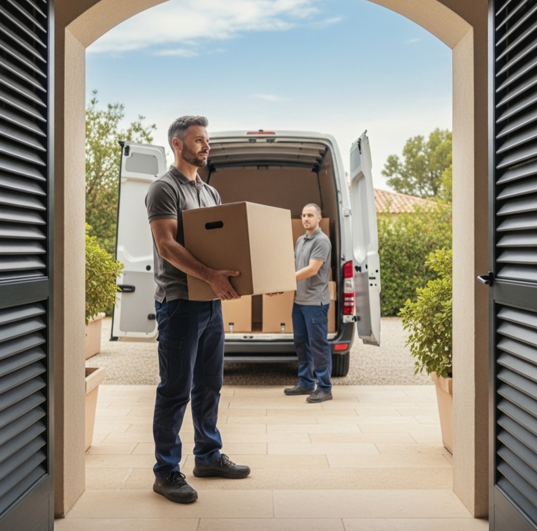 Déchargement du camion après un débarras professionnel