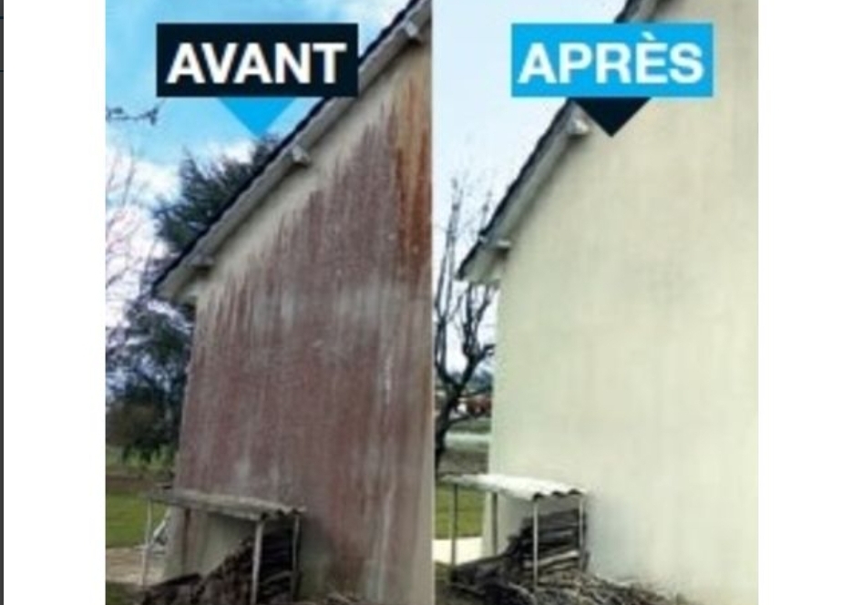 Avant après nettoyage façade maison dans le Var par Débarras du Sud